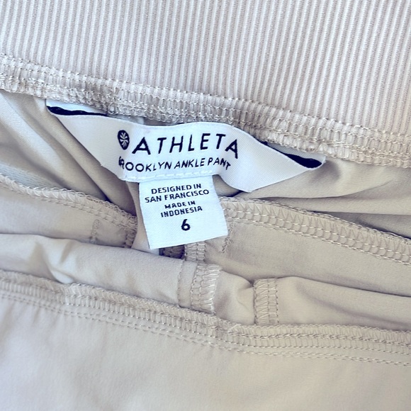 ATHLETA Abalone Cream Brooklyn Ankle Pant - Size 6 - Picture 3 of 4